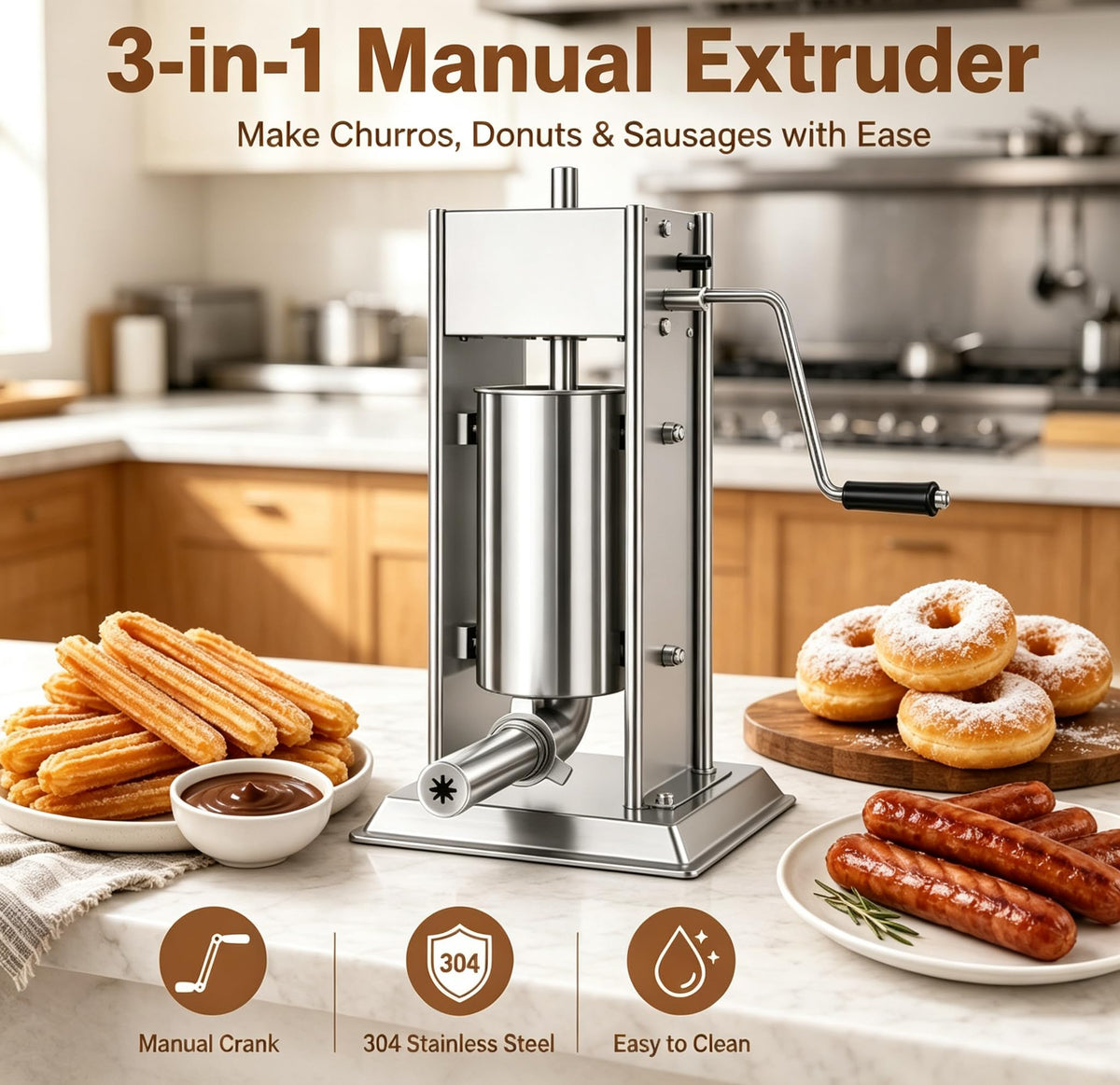 3-in-1 Manual Sausage Stuffer 15LB Q8011