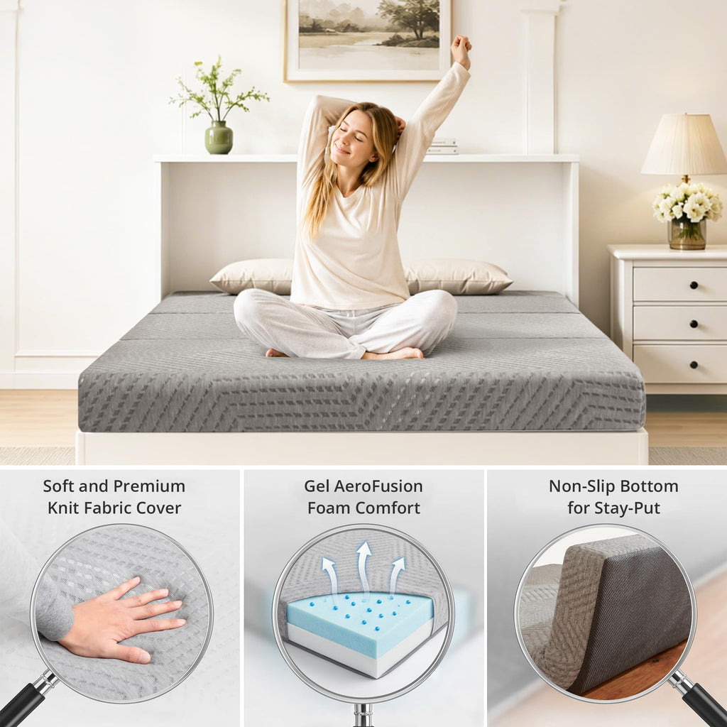 4 Inch Tri-Fold Gel Memory Foam Mattress C643861