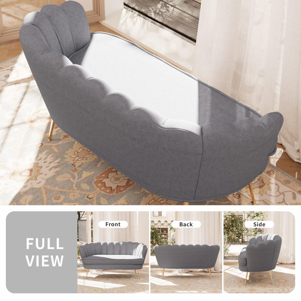 Light Grey Chenille 2-Seater Loveseat Sofa J94174