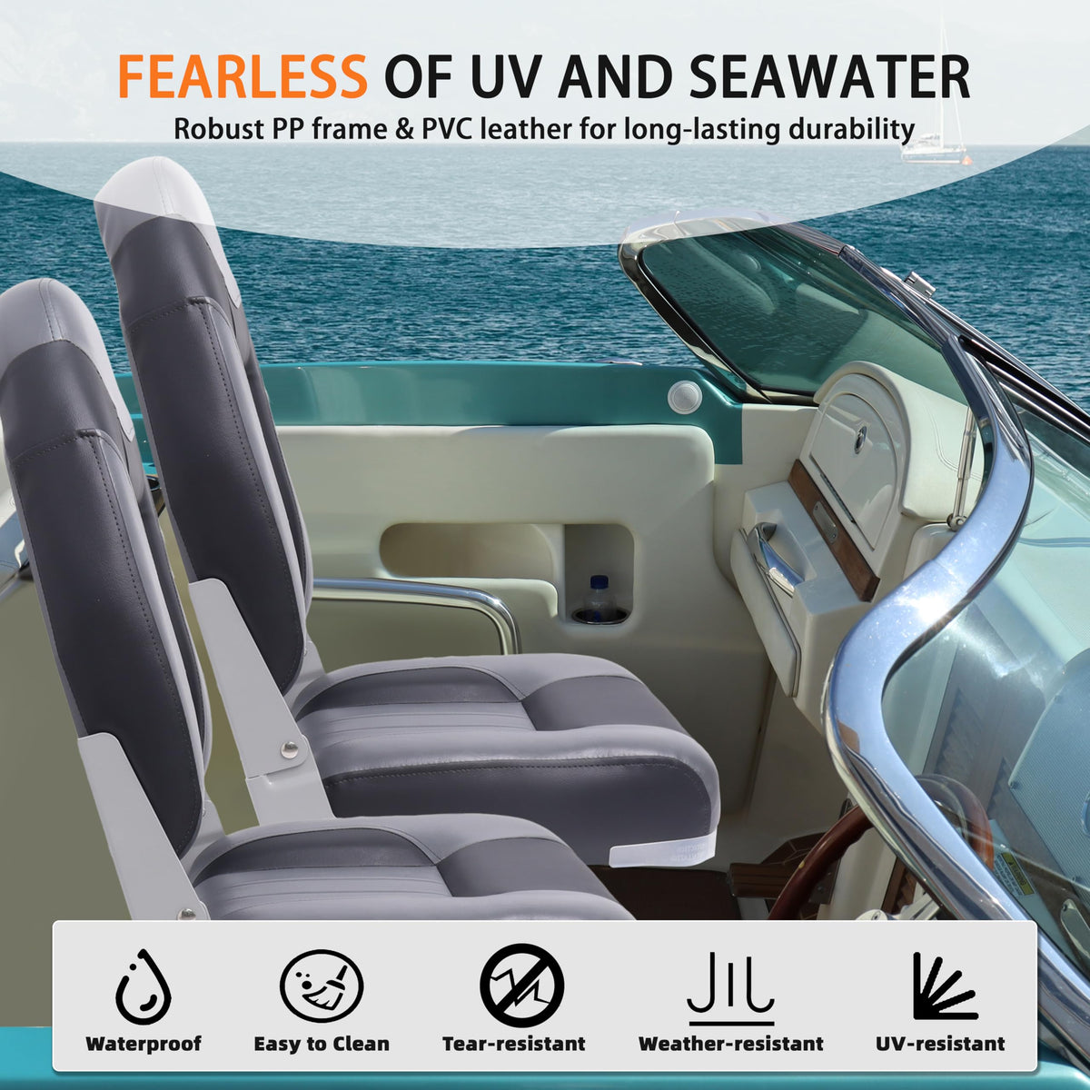 Folding High Back Boat Seats 2 Pack Y8093