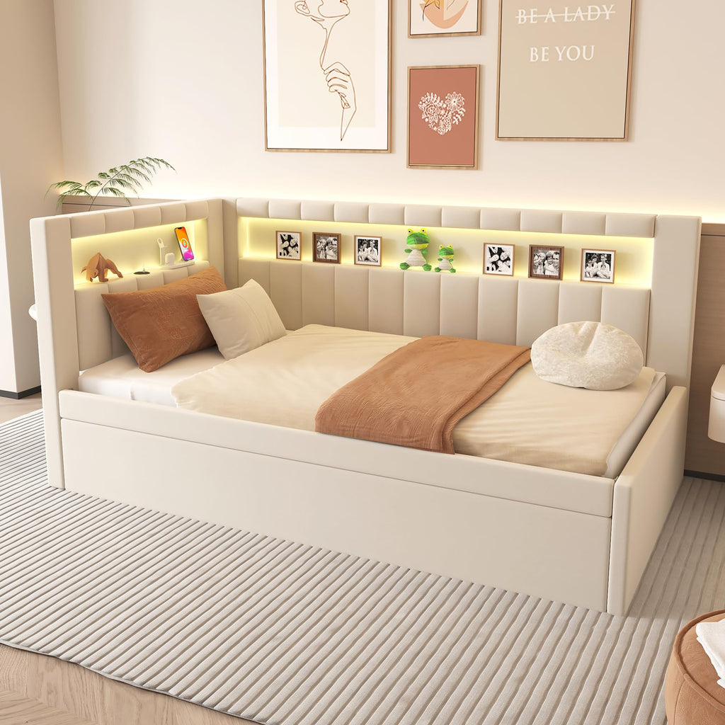 White Twin Size Daybed with Trundle X3466