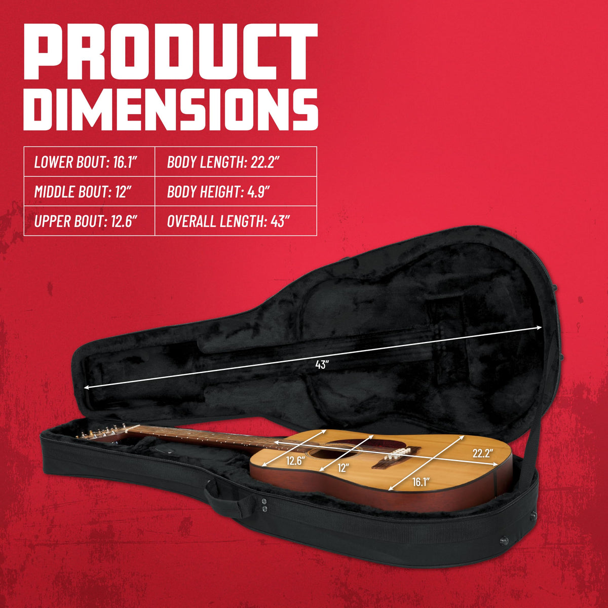 Lightweight Polyfoam Guitar Case C96777