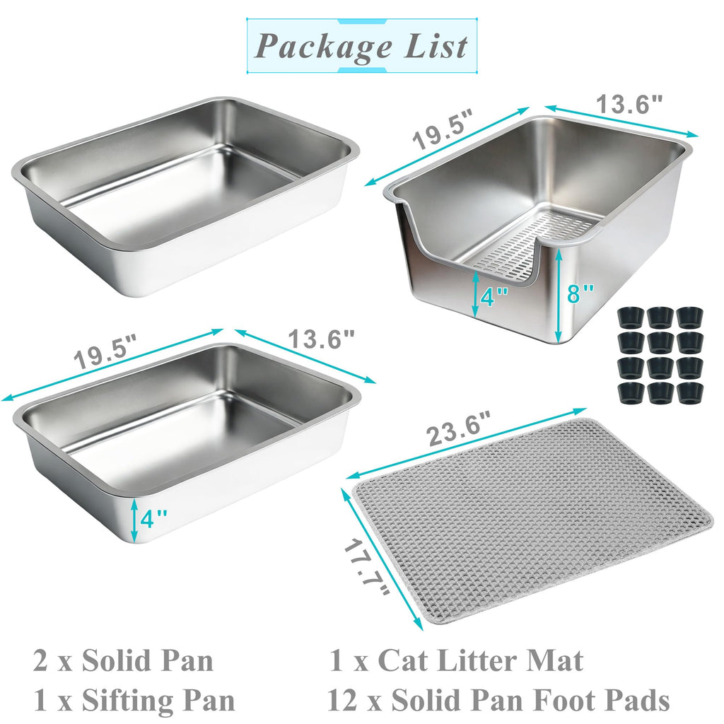 Stainless Steel Sifting Cat Litter Box U27042