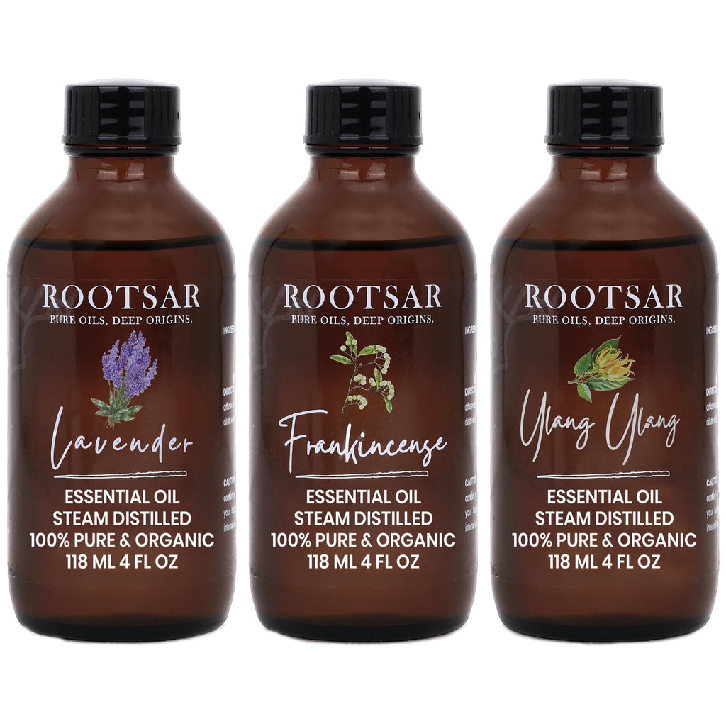 3 Pack Lavender Ylang Ylang Frankincense Essential Oils 4 Fl Oz L654