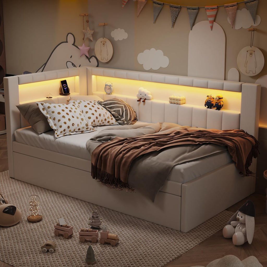 White Twin Size Daybed with Trundle X3466