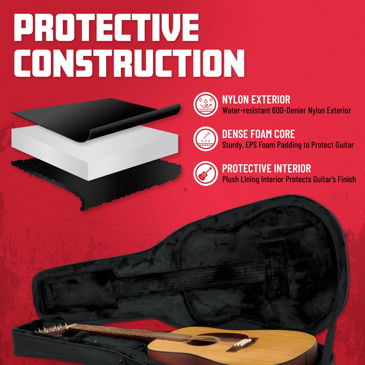 Lightweight Polyfoam Guitar Case C96777