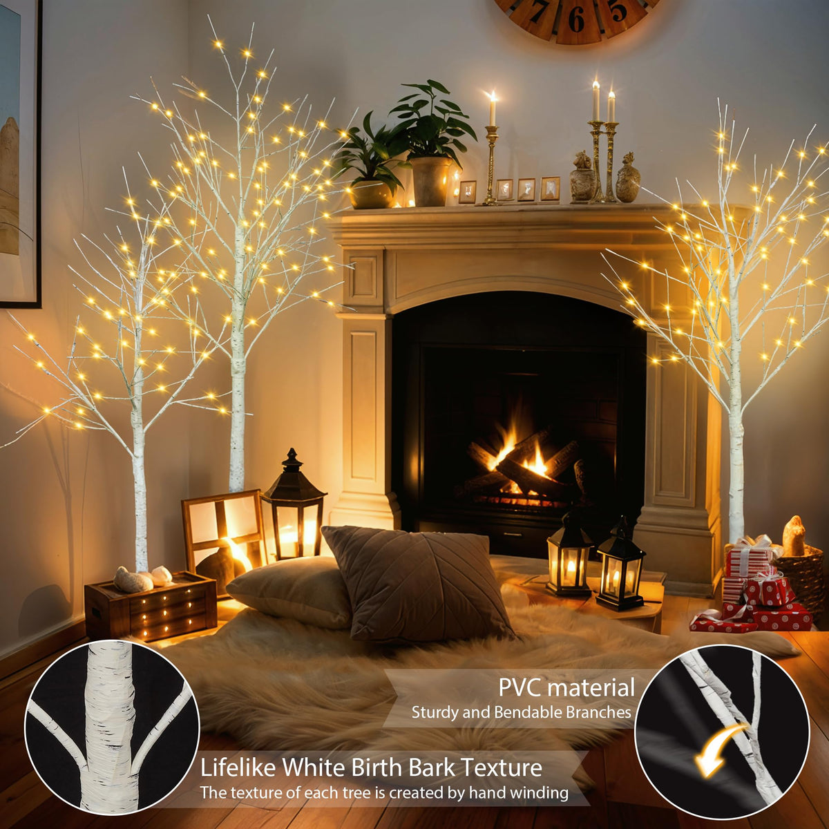 White Birch Tree Set with 246 LED Lights W454325