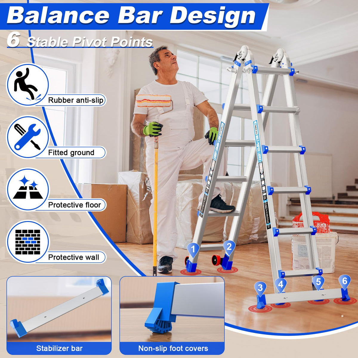 20FT Multi-Position Telescoping Ladder Z137020