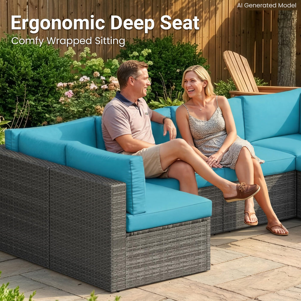 All-Weather Patio Sectional Furniture Set V123