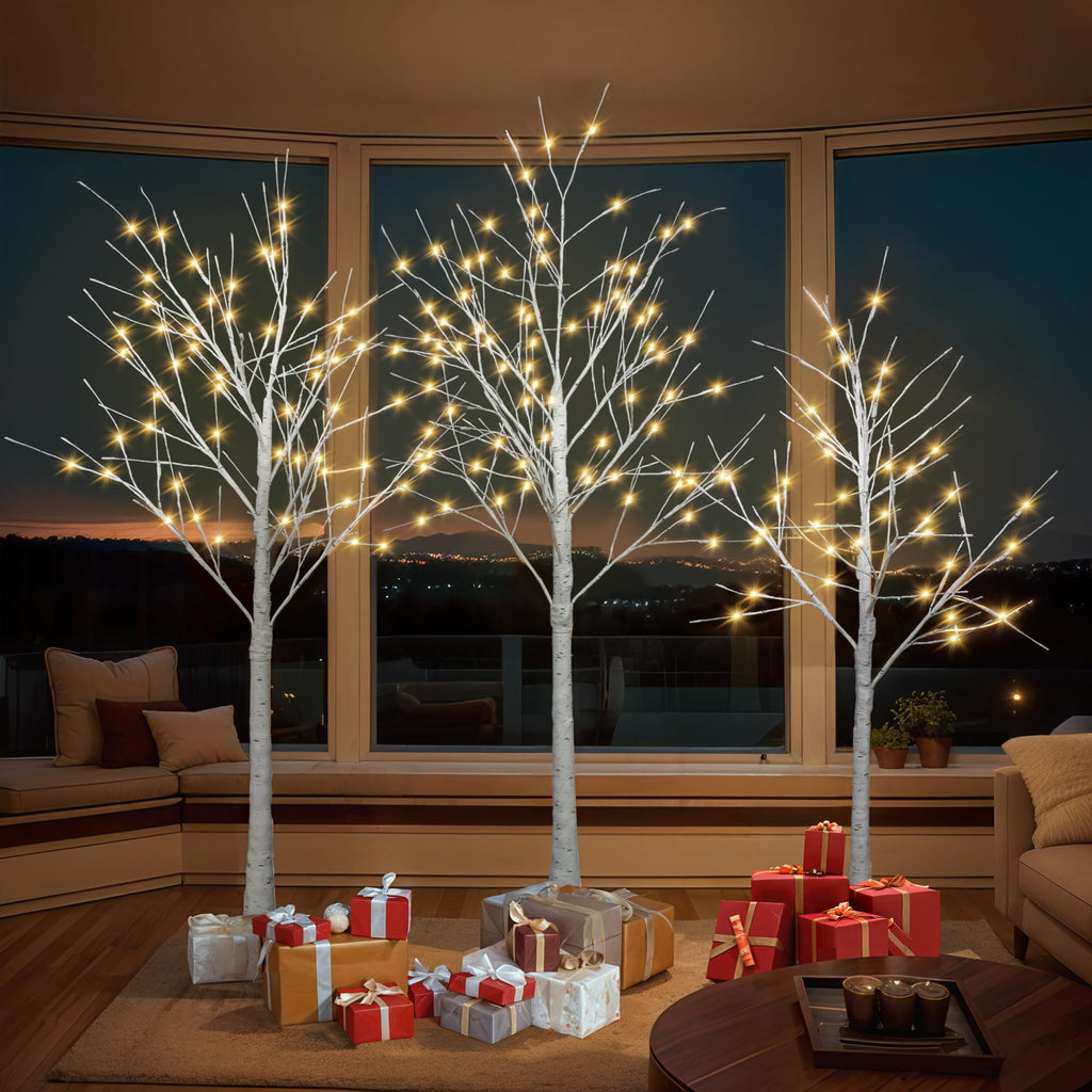 White Birch Tree Set with 246 LED Lights W454325
