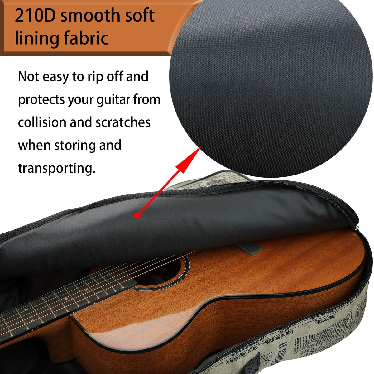 36/38 Inch Acoustic Guitar Gig Bag with 6mm Padding S9095