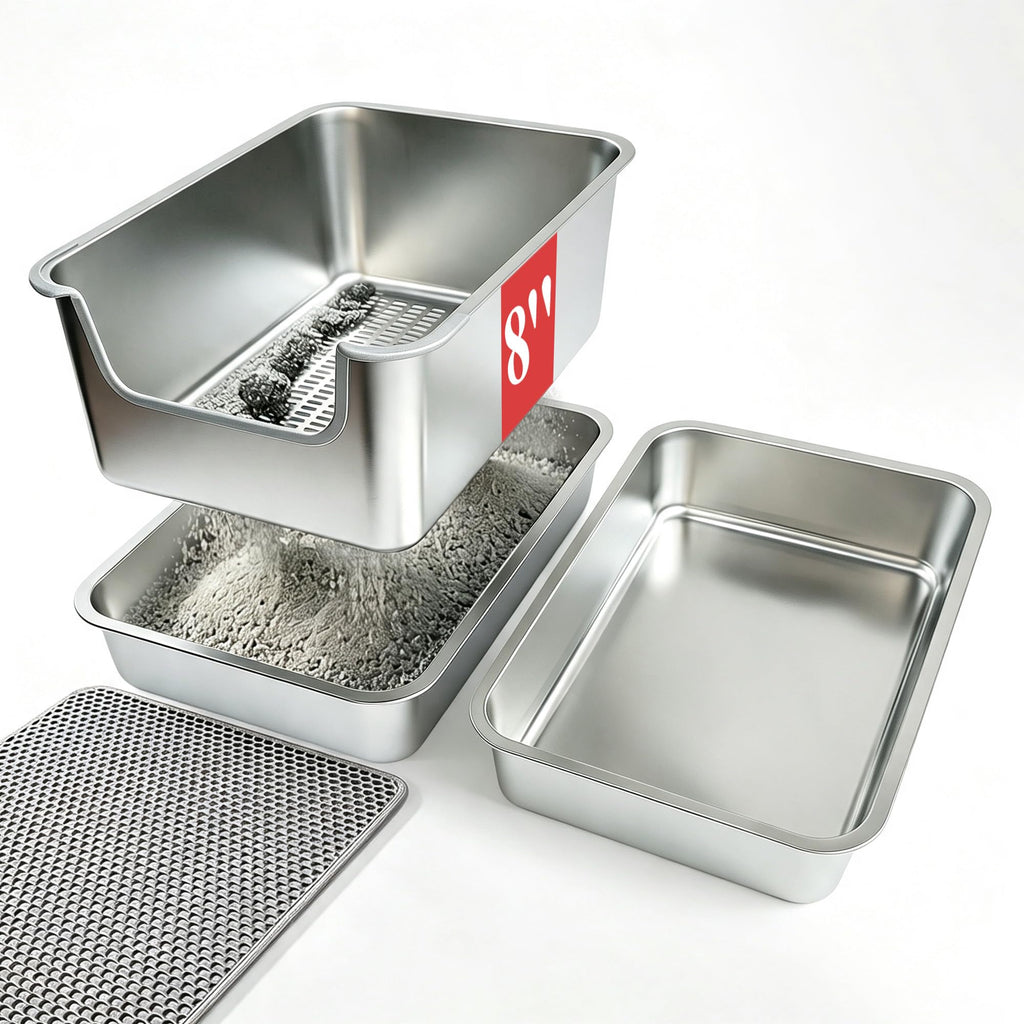 Stainless Steel Sifting Cat Litter Box U27042