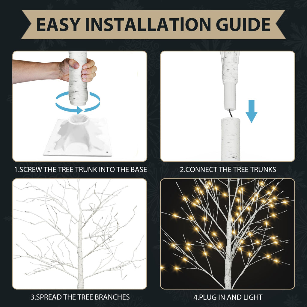 White Birch Tree Set with 246 LED Lights W454325