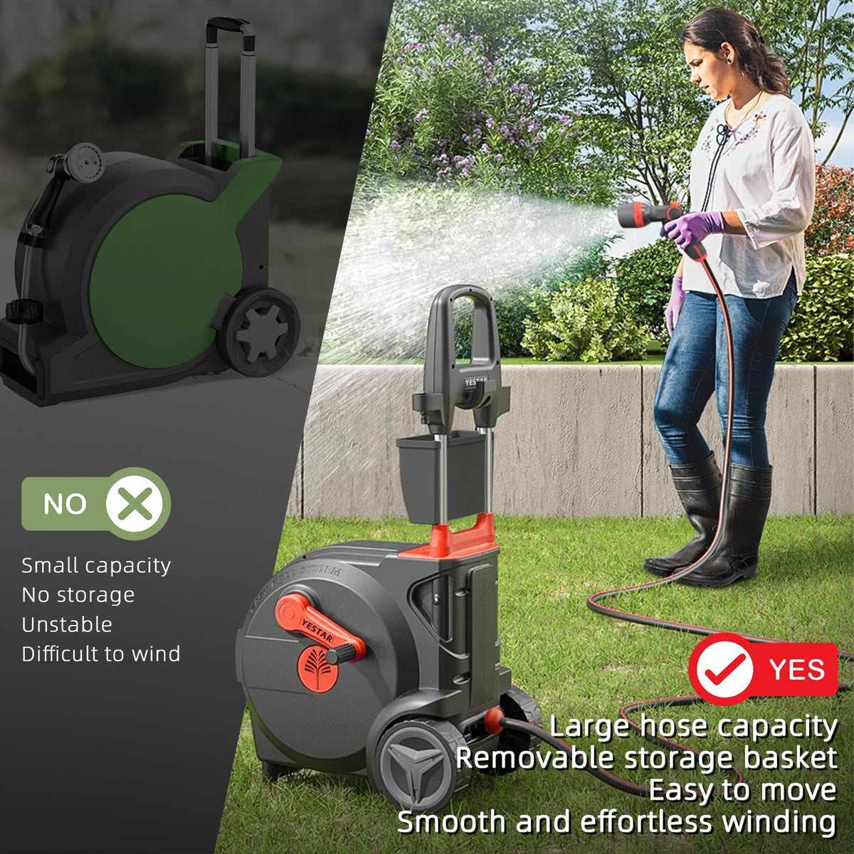 Hand-Crank Garden Hose Reel 5/8" x 100ft R486869