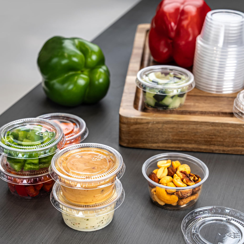 2oz 50 Count BPA Free Disposable Plastic To-Go Cups and Lids I219999