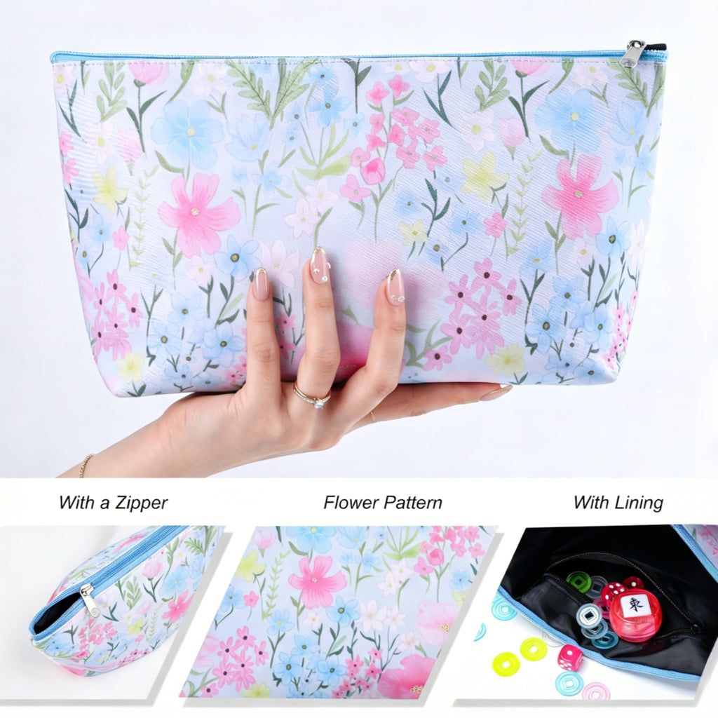 160 Printed Plastic Mahjong Set with Blue Carrying Bag O87673