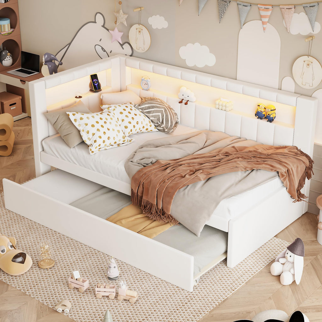 White Twin Size Daybed with Trundle X3466