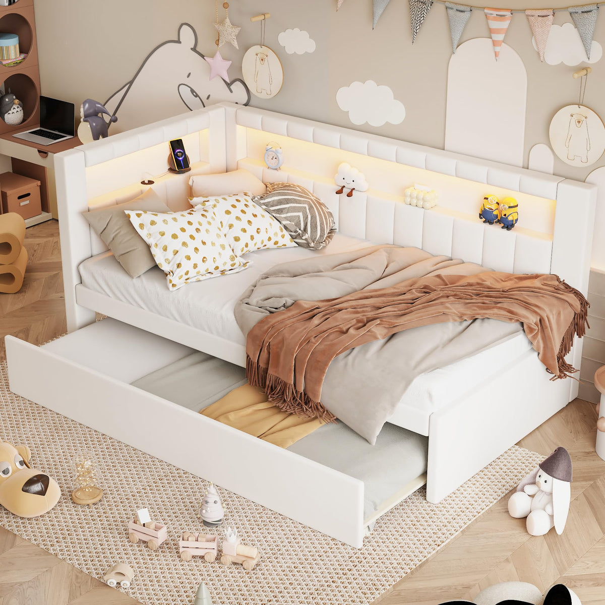 White Twin Size Daybed with Trundle X3466