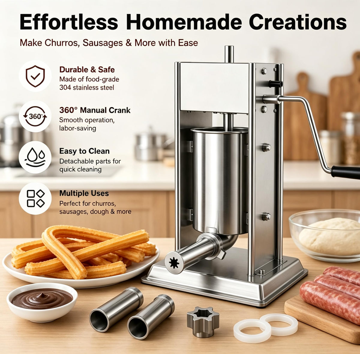 3-in-1 Manual Sausage Stuffer 15LB Q8011