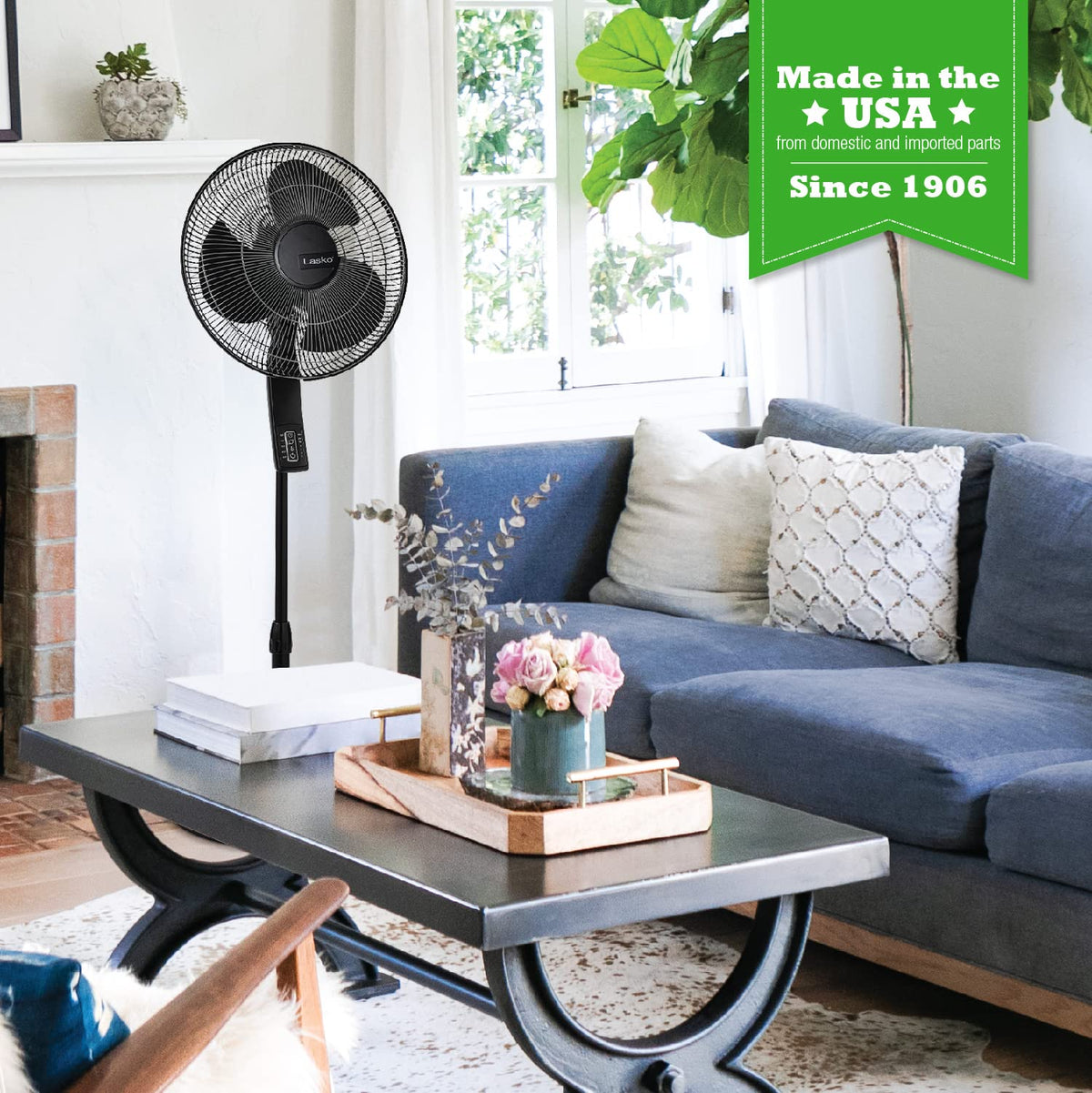Oscillating Pedestal Fan 16" Black M884