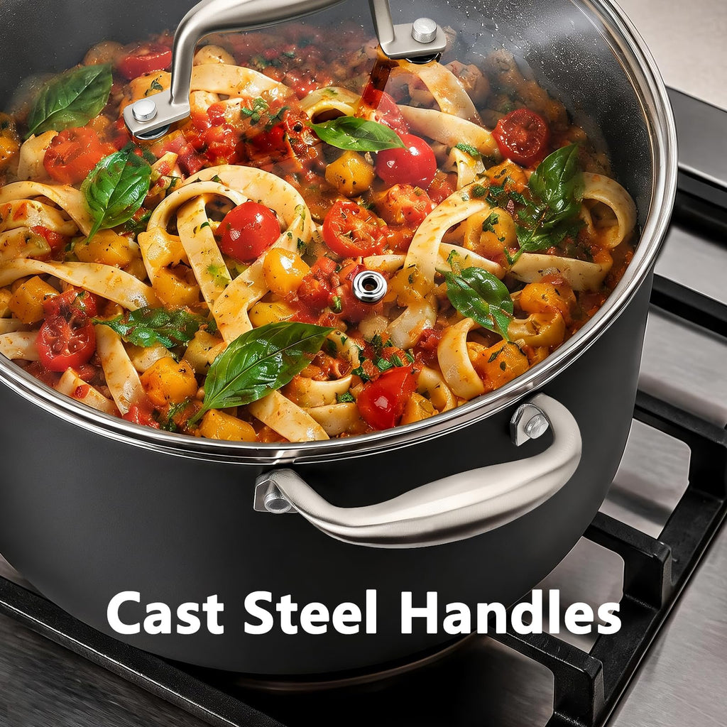 16QT Nonstick Ceramic Stock Pot with Tempered Glass Lid Y5118