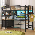 Twin Size Loft Bed with Desk and 5 Drawer M1699