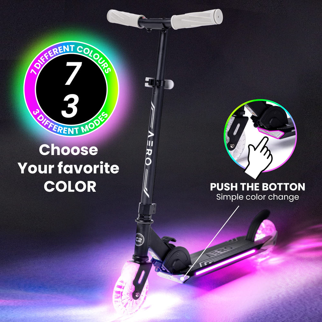 Two-Wheel Kick Scooter for Kids 5-8 with RGB Lights G345