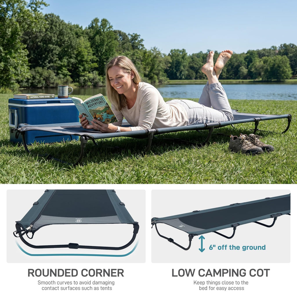 Ultralight Aluminum Camping Cot, Black X3393