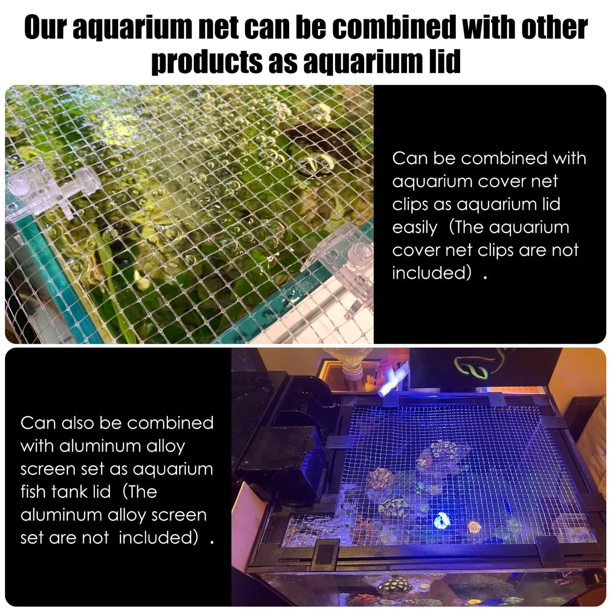 Transparent Mesh Aquarium Lid Cover 5.12 Feet X 3.37 Feet W672