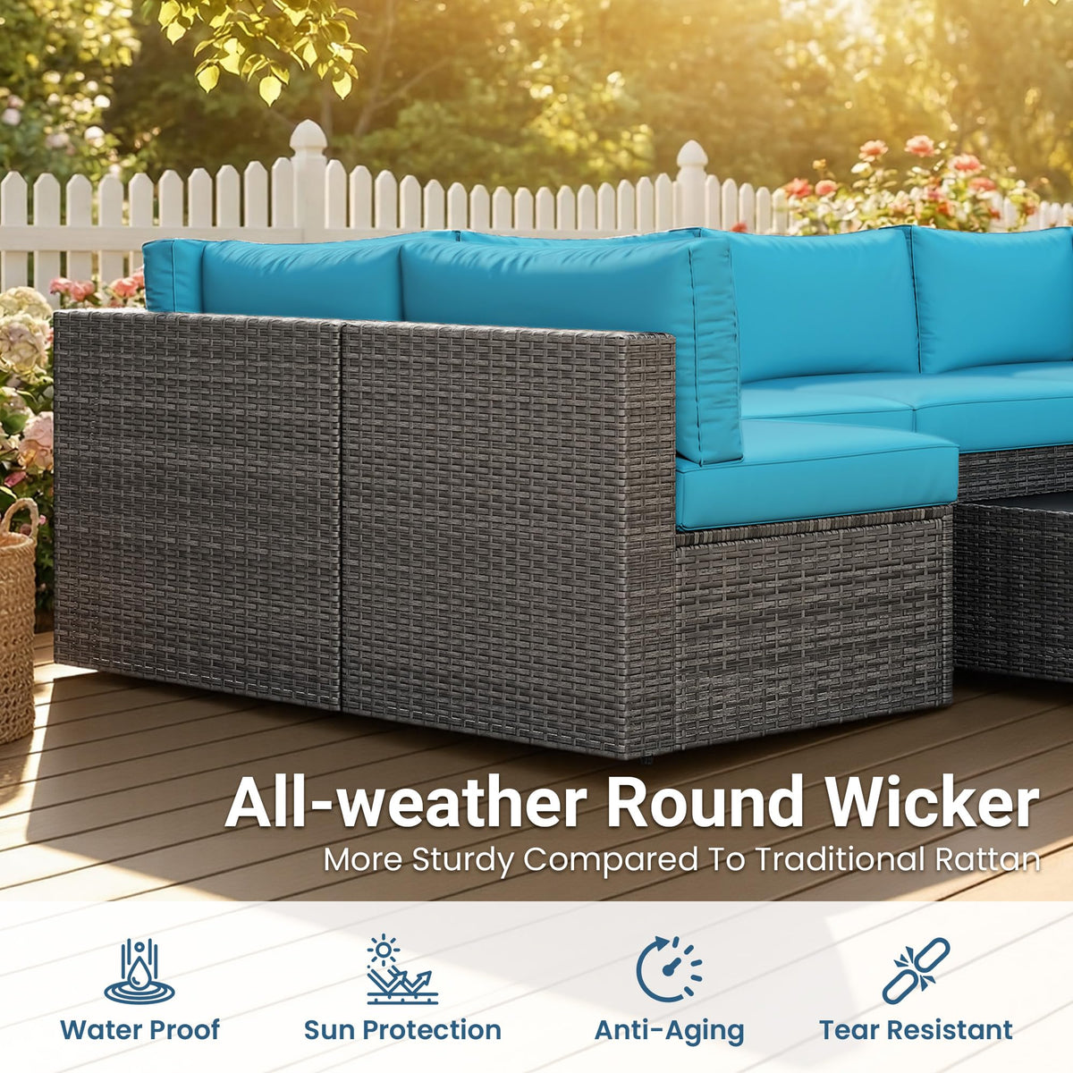 All-Weather Patio Sectional Furniture Set V123