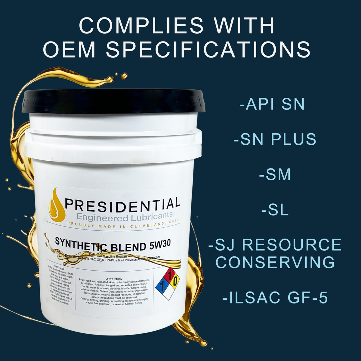 5W30 Synthetic Blend Motor Oil 5 Gallon G495