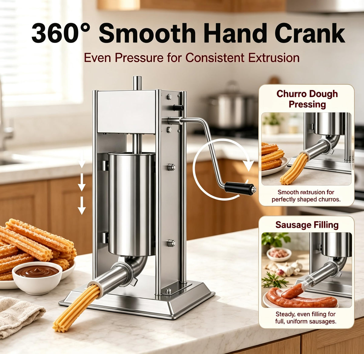 3-in-1 Manual Sausage Stuffer 15LB Q8011