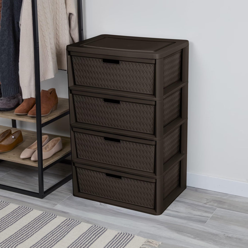 Gray Plastic 3-Drawer Storage Tower with Bins Q42605