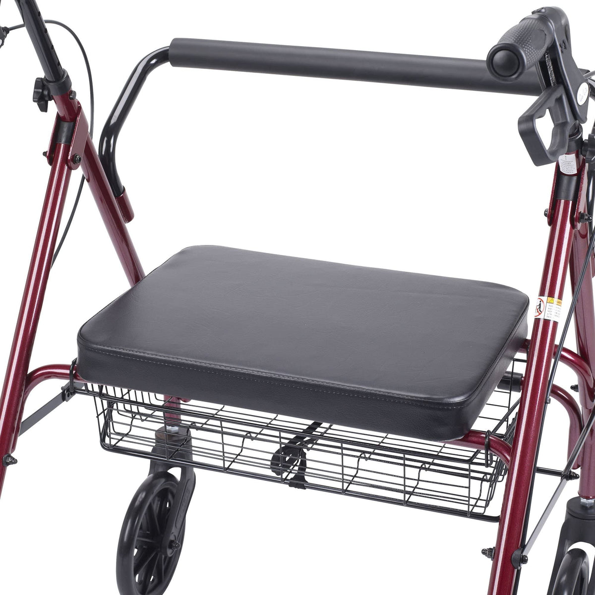 Foldable Bariatric Rollator Walker with Seat, Red Q573