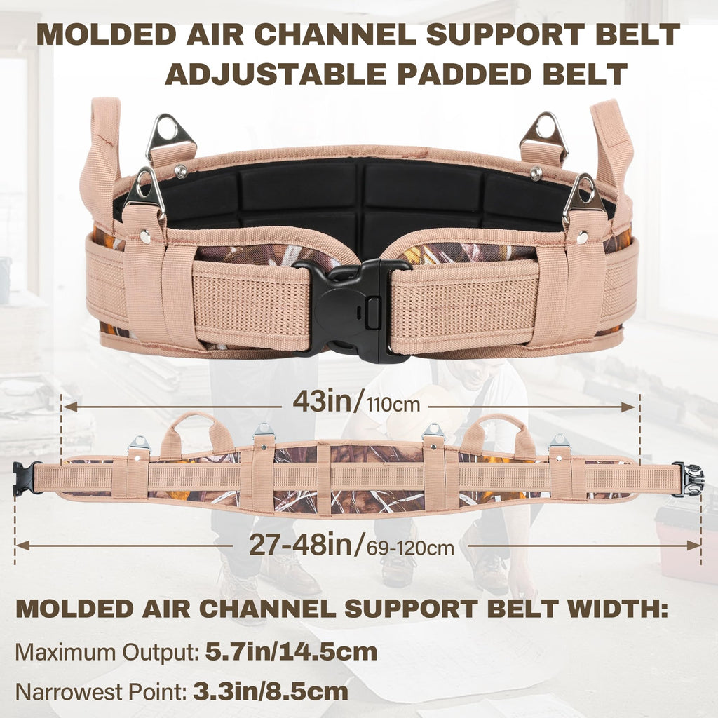 7-Piece Tool Belt Rig with 16 Pockets and Dual Hammer Loops O2994