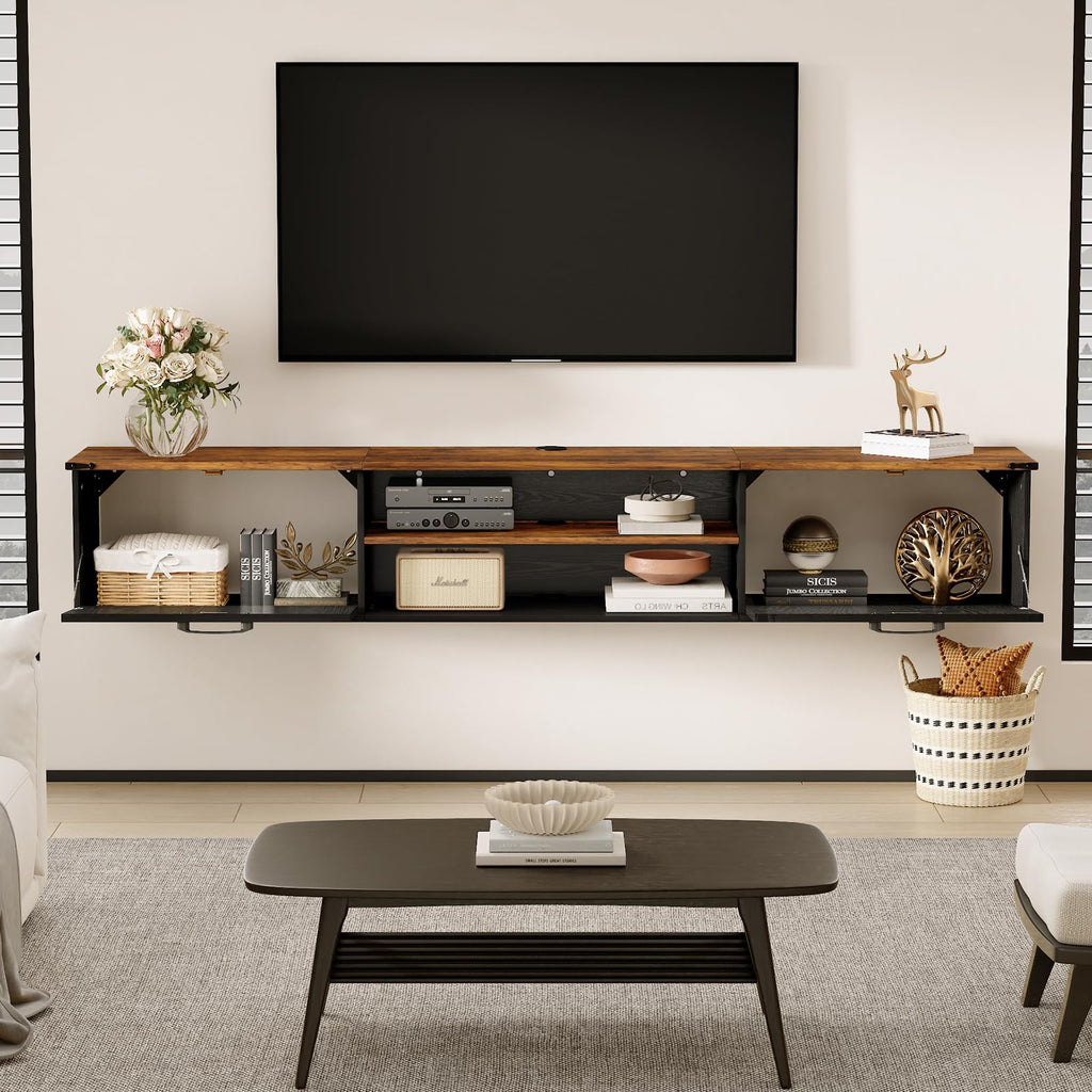 70" Black Floating TV Stand T992224