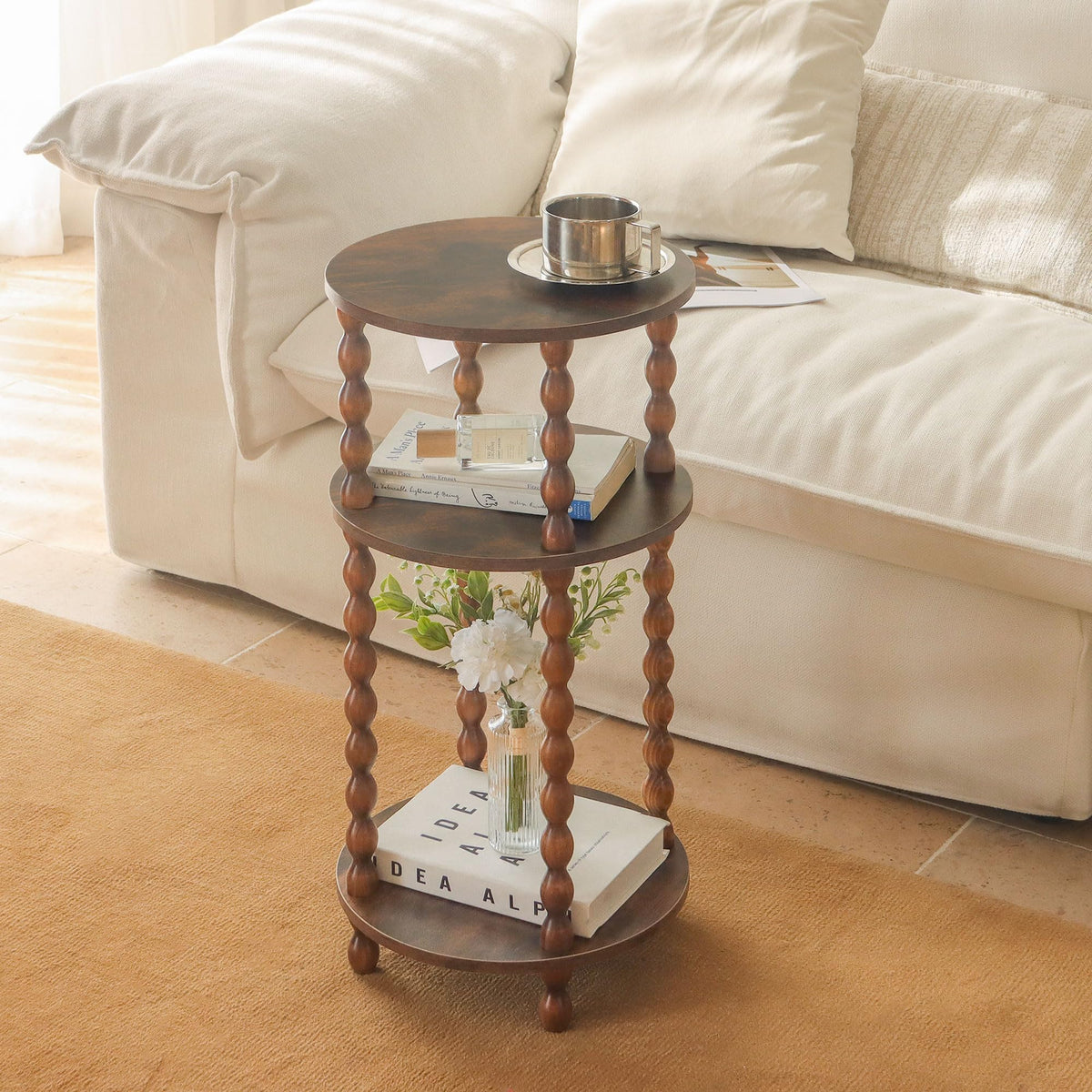 Small 3-Tier Round Side Table Q790
