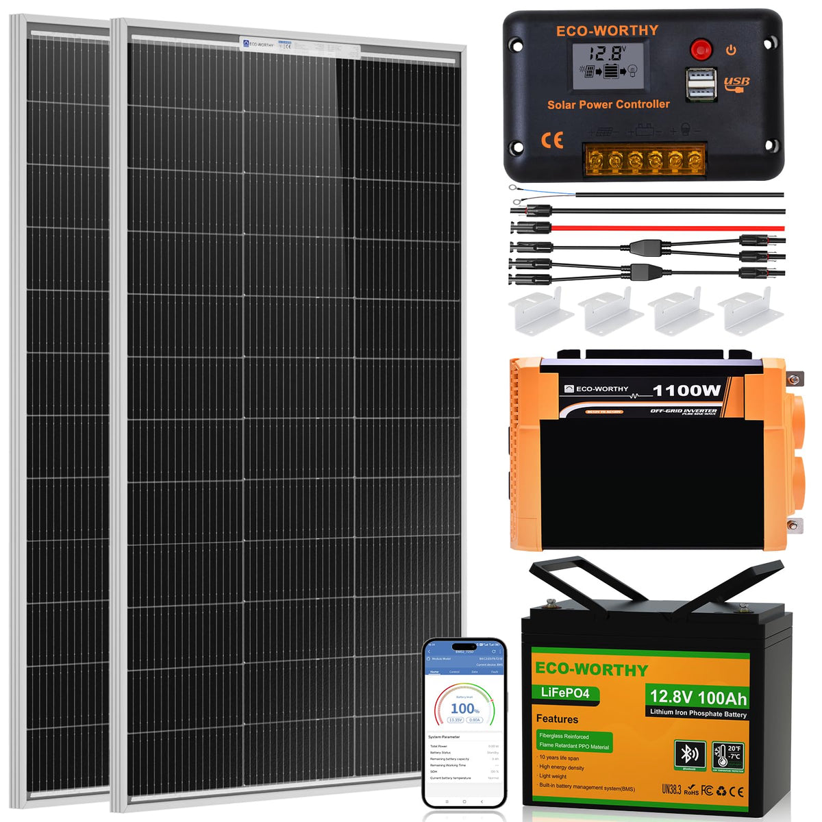 200 Watt 12V Solar Panel Starter Kit U65954