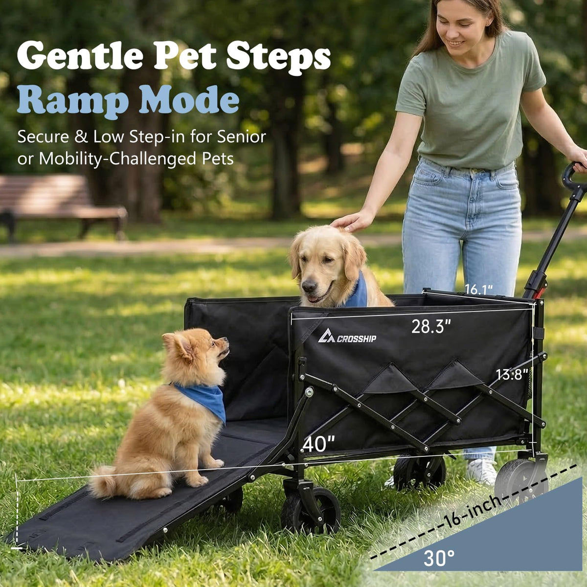 Folding Pet Wagon with Pet Pad P3293
