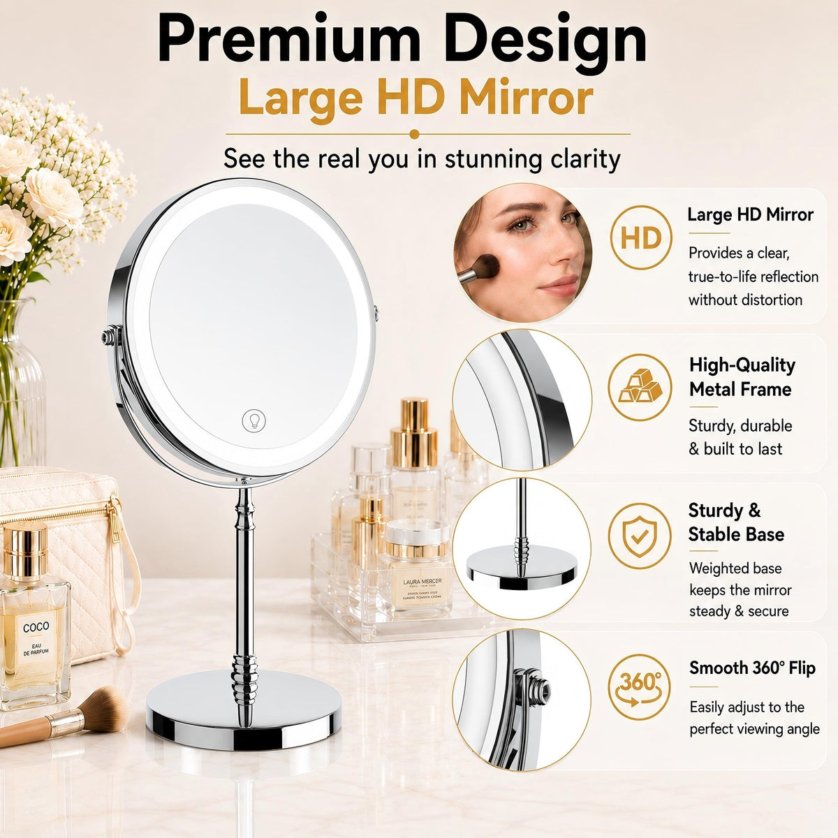 Makeup Mirror with 3 Lights L992