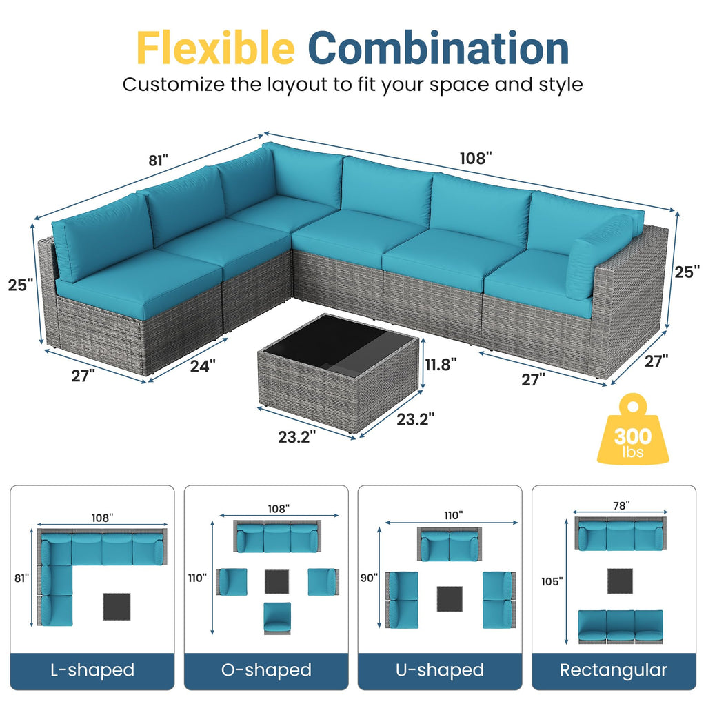 All-Weather Patio Sectional Furniture Set V123