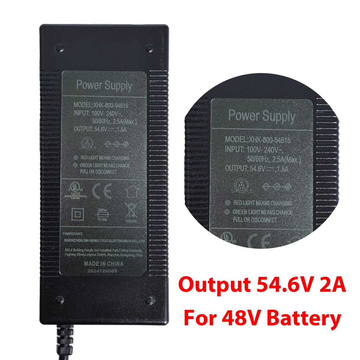 54.6V Power Adapter for Electric Bike Electric Scooter H689