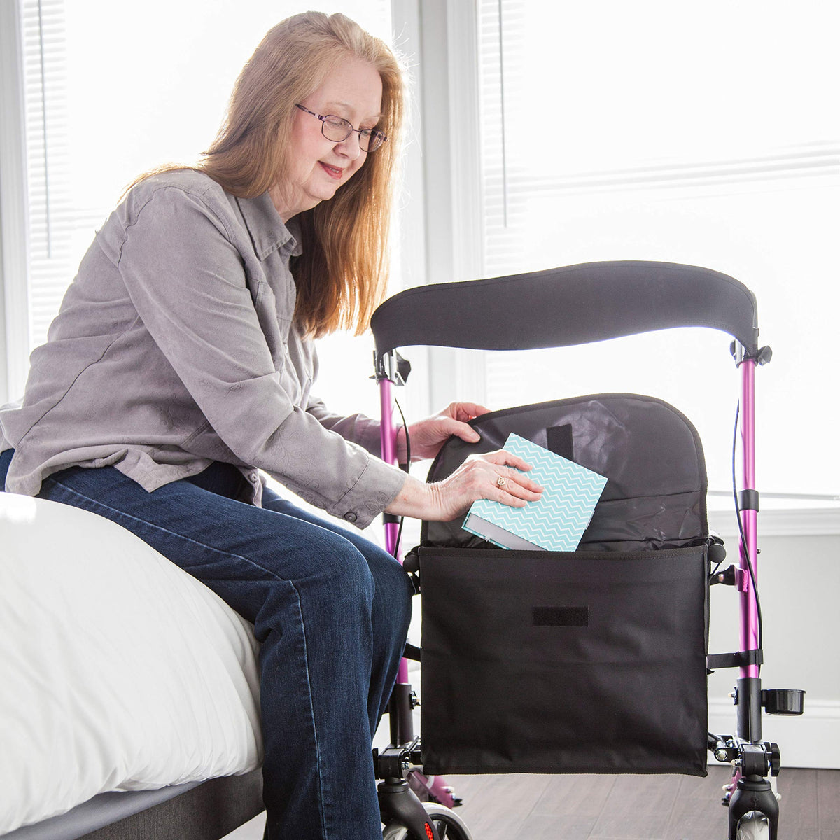 Adjustable Rollator with Seat and Backrest F695
