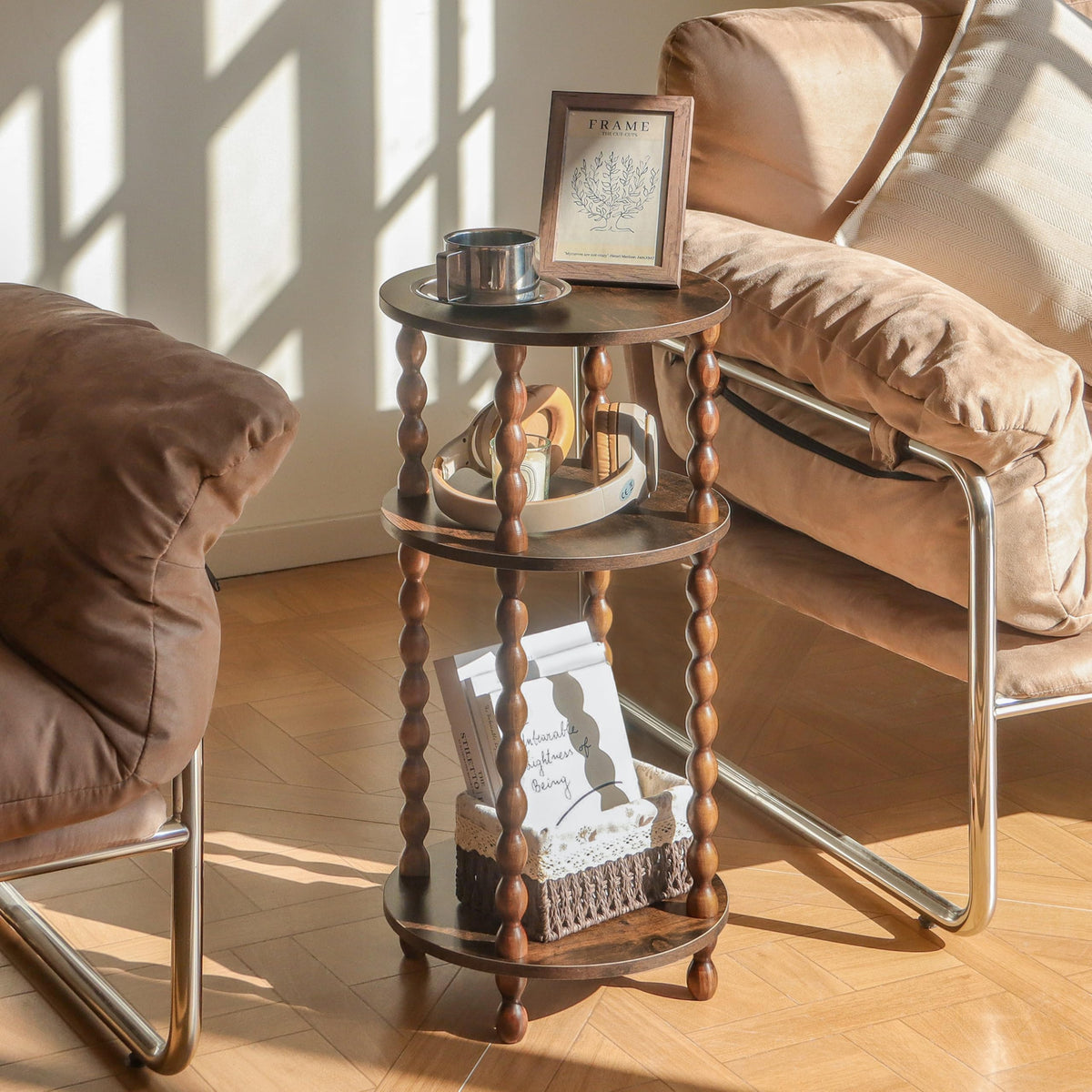 Small 3-Tier Round Side Table Q790