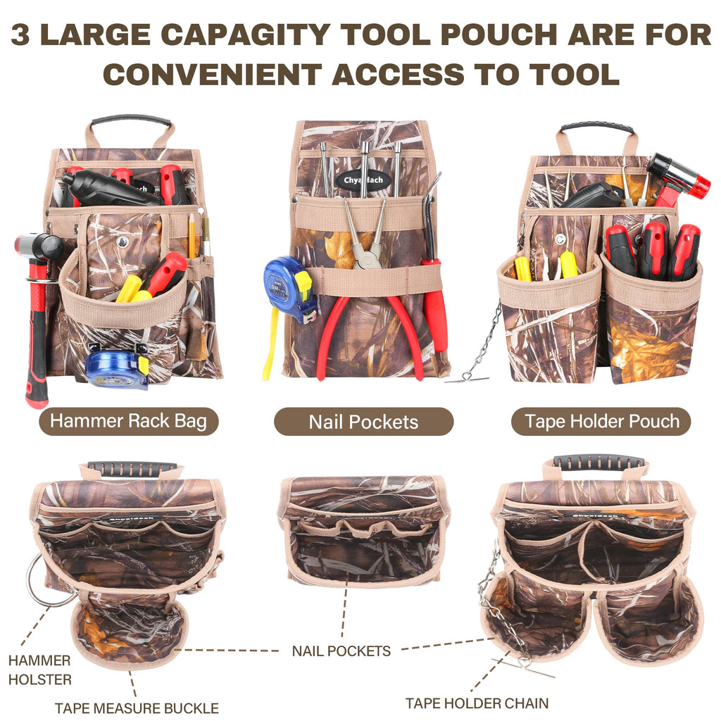 7-Piece Tool Belt Rig with 16 Pockets and Dual Hammer Loops O2994